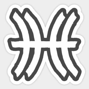 Pisces and Pisces Double Zodiac Horoscope Signs (White) Sticker